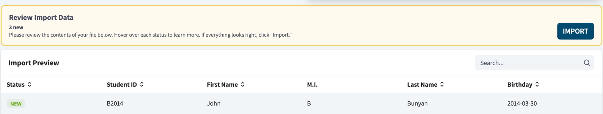Bulk import - new